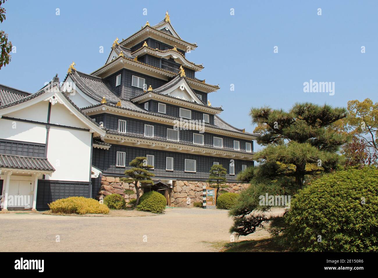 château d'okayama au japon Banque D'Images