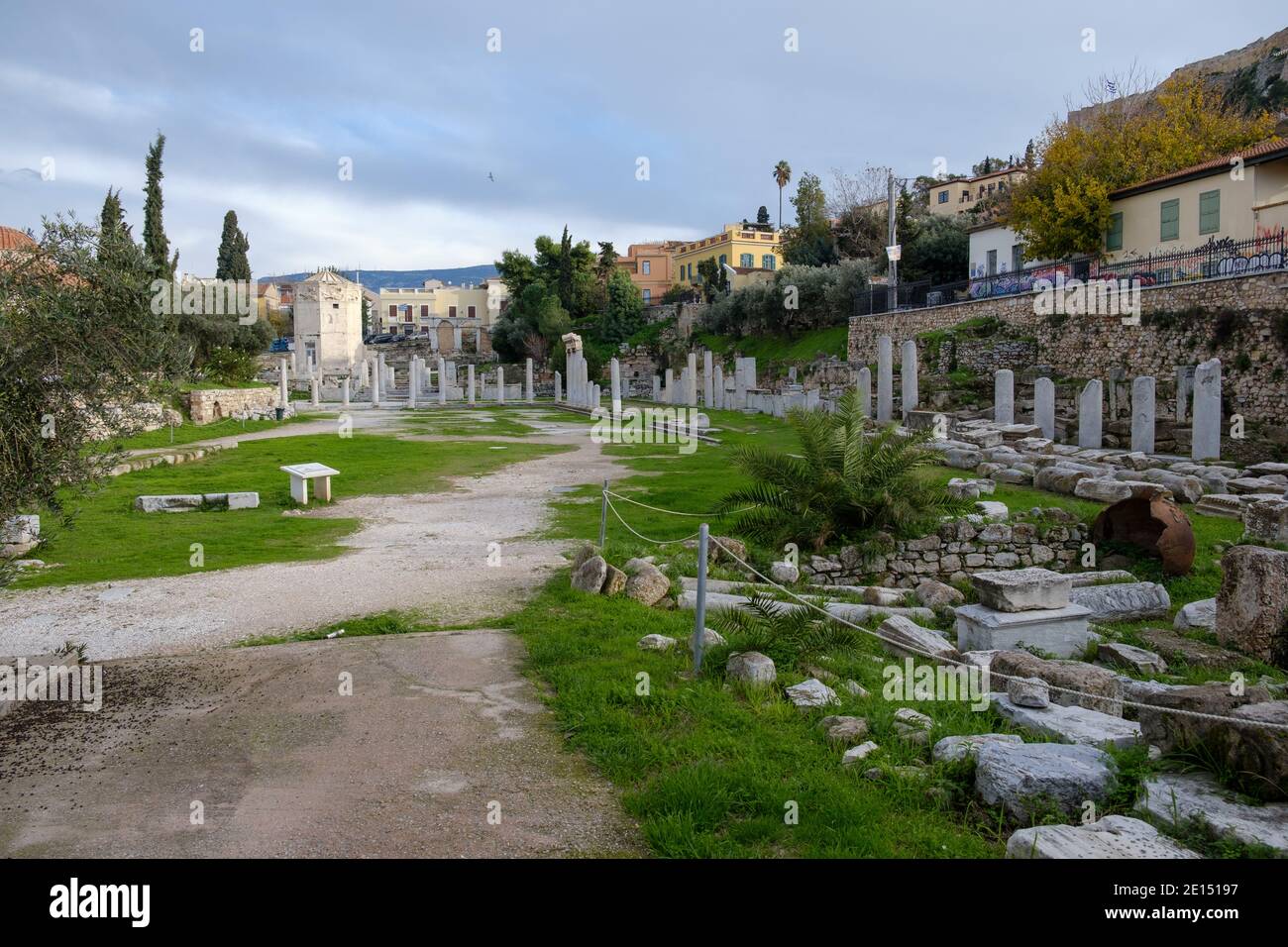 Athènes - décembre 2019 : agorà romain Banque D'Images