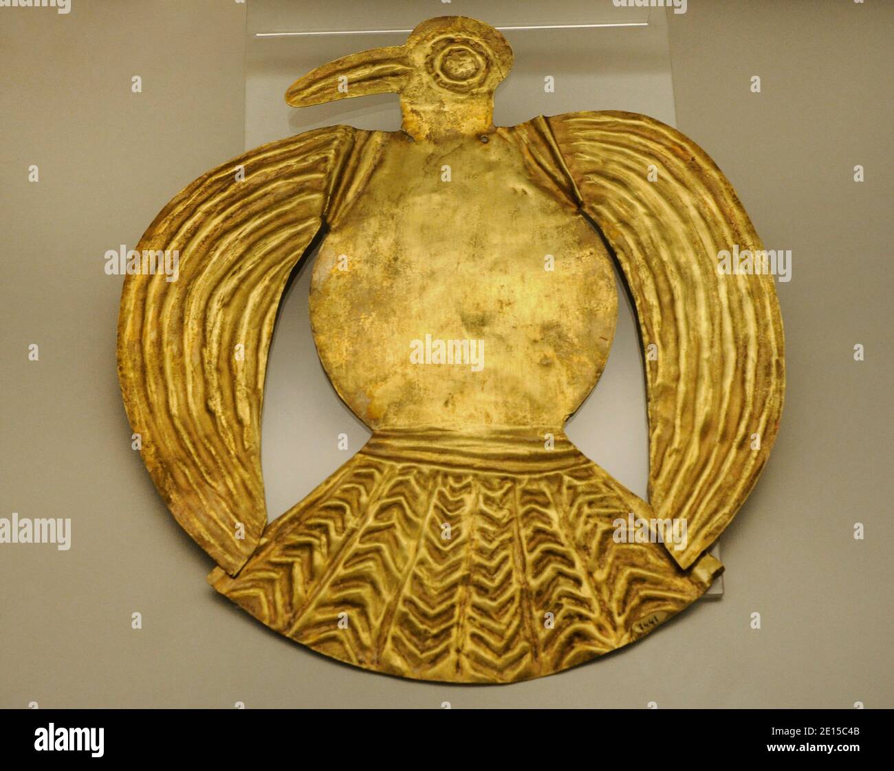 Feuille d'or en forme d'oiseau. Culture inca (1400-1533 AD). Pérou. Musée des Amériques. Madrid, Espagne. Banque D'Images