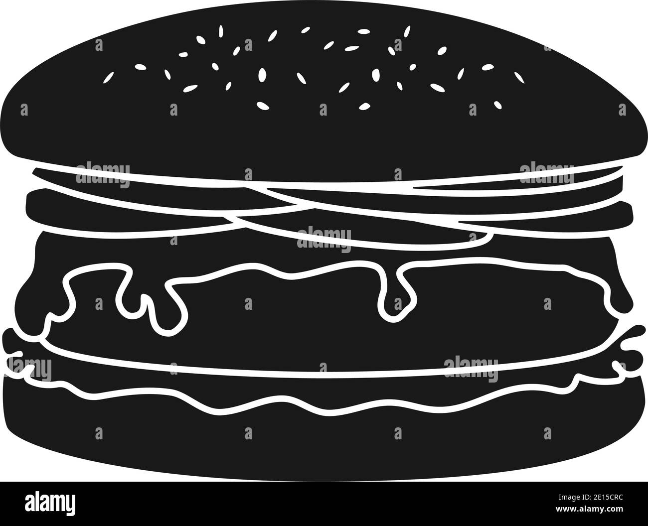 Hamburger avec du bœuf et du fromage sur les petits pains à hamburger vecteur Illustration de Vecteur