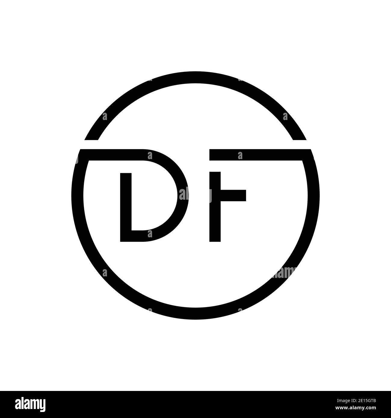 Original DF Letter logo Creative Typographie Vector Template. Design du logo Creative Circle Letter DF Illustration de Vecteur
