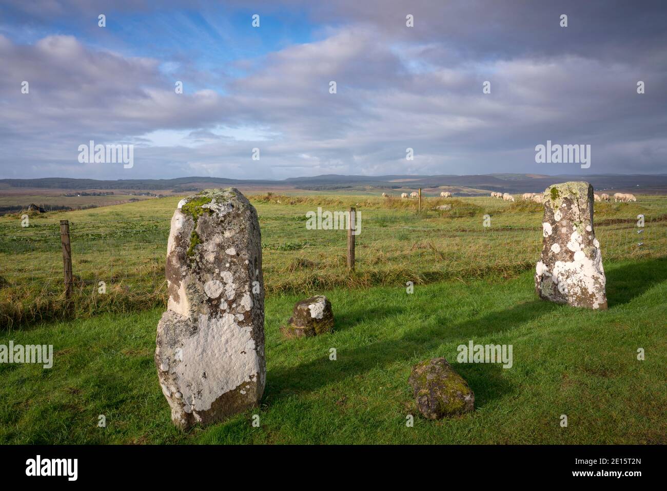 Île de Skye, Écosse : anciennes pierres debout à Borve Banque D'Images