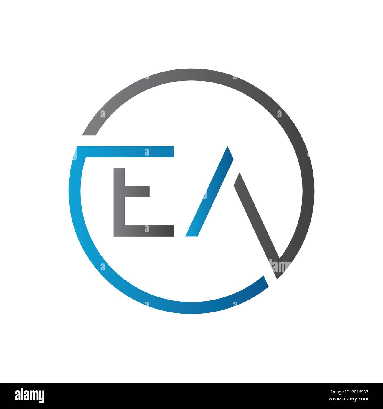 Original EA Letter logo Creative Typography Vector Template. Design du logo Creative Circle Letter EA Illustration de Vecteur