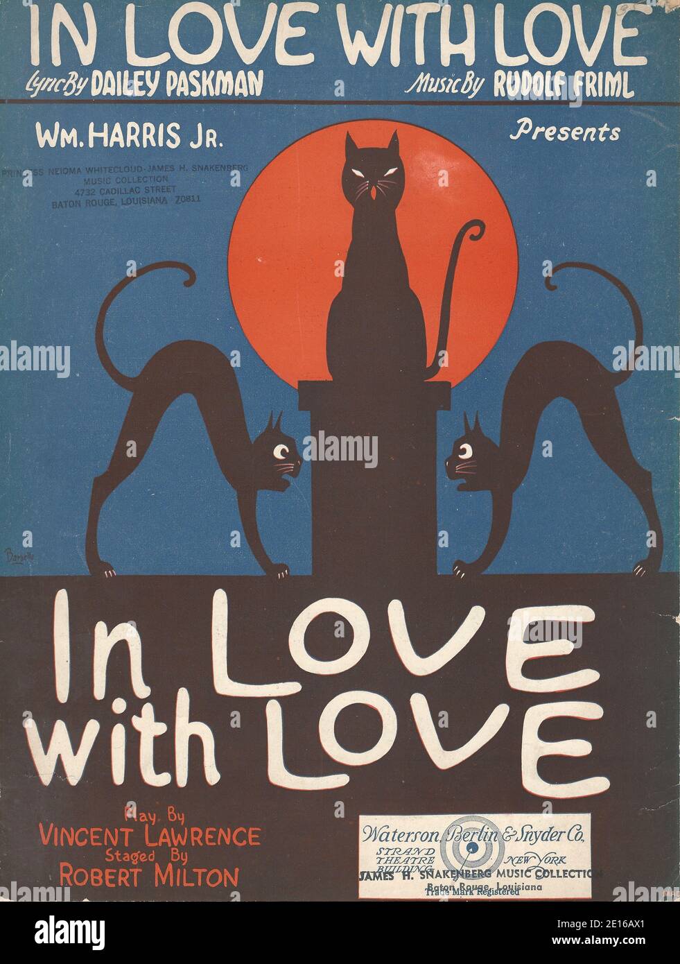 Couverture de lecture « In Love with Love » 1923 Play Sheet Music Banque D'Images