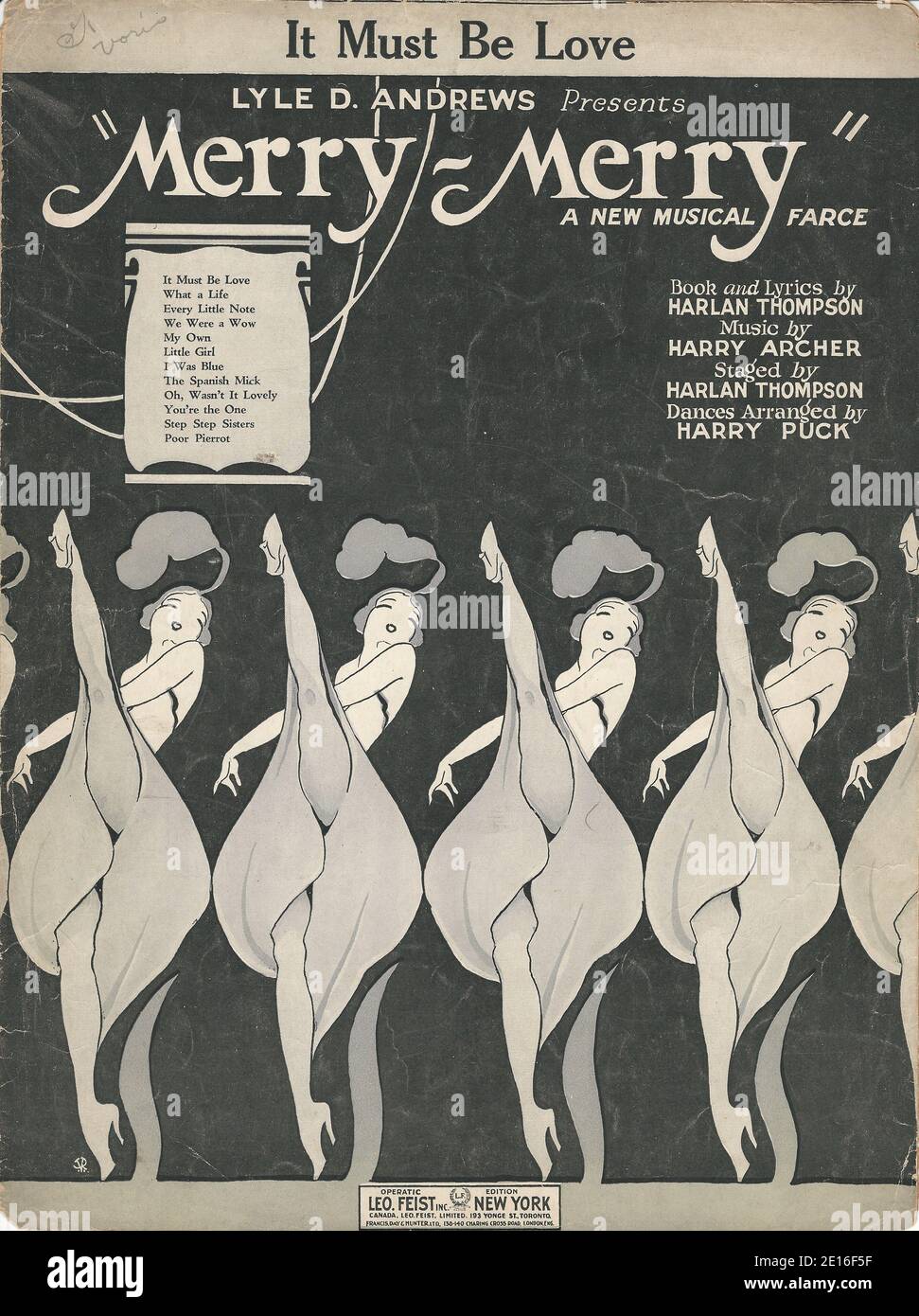 Couverture musicale « Merry-Merry » 1925 Banque D'Images