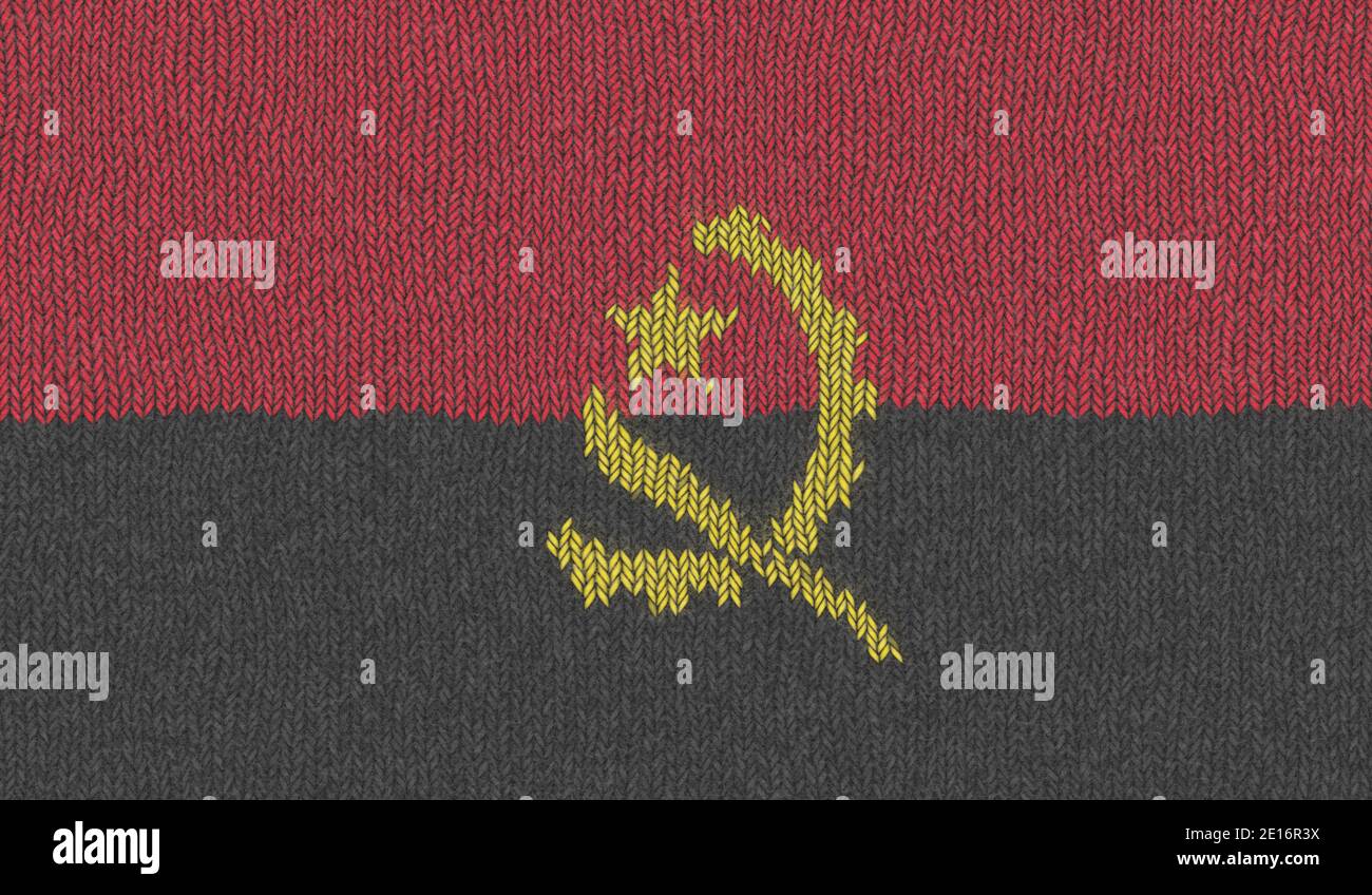Illustration d'un drapeau tricoté de l'Angola Banque D'Images