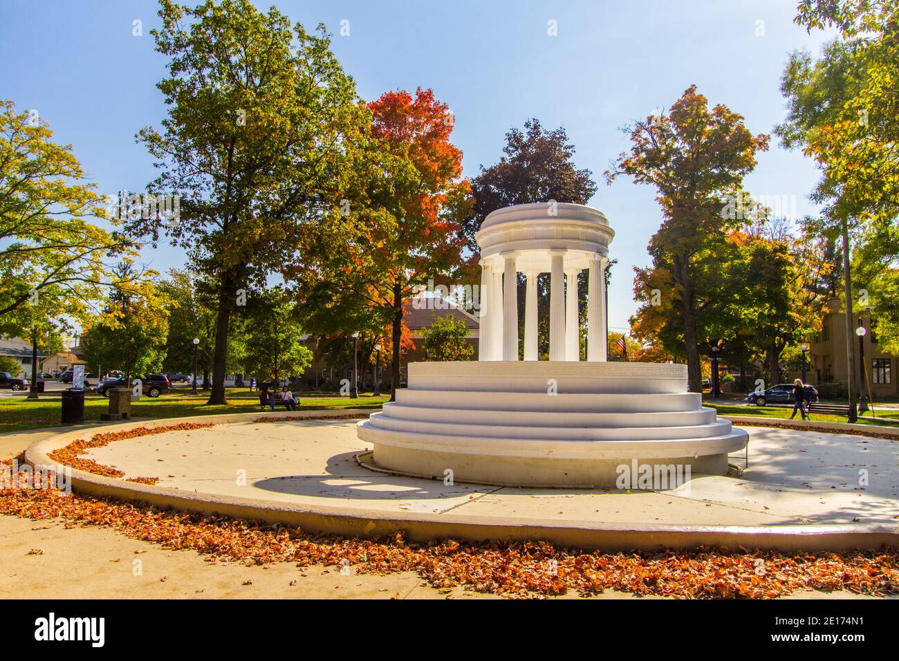 Marshall, Michigan, États-Unis - Fontaine Brooks dans le centre-ville de Marshall. La fontaine a été dévoilée en 1930, et est une fontaine de style grec de renouveau. Banque D'Images