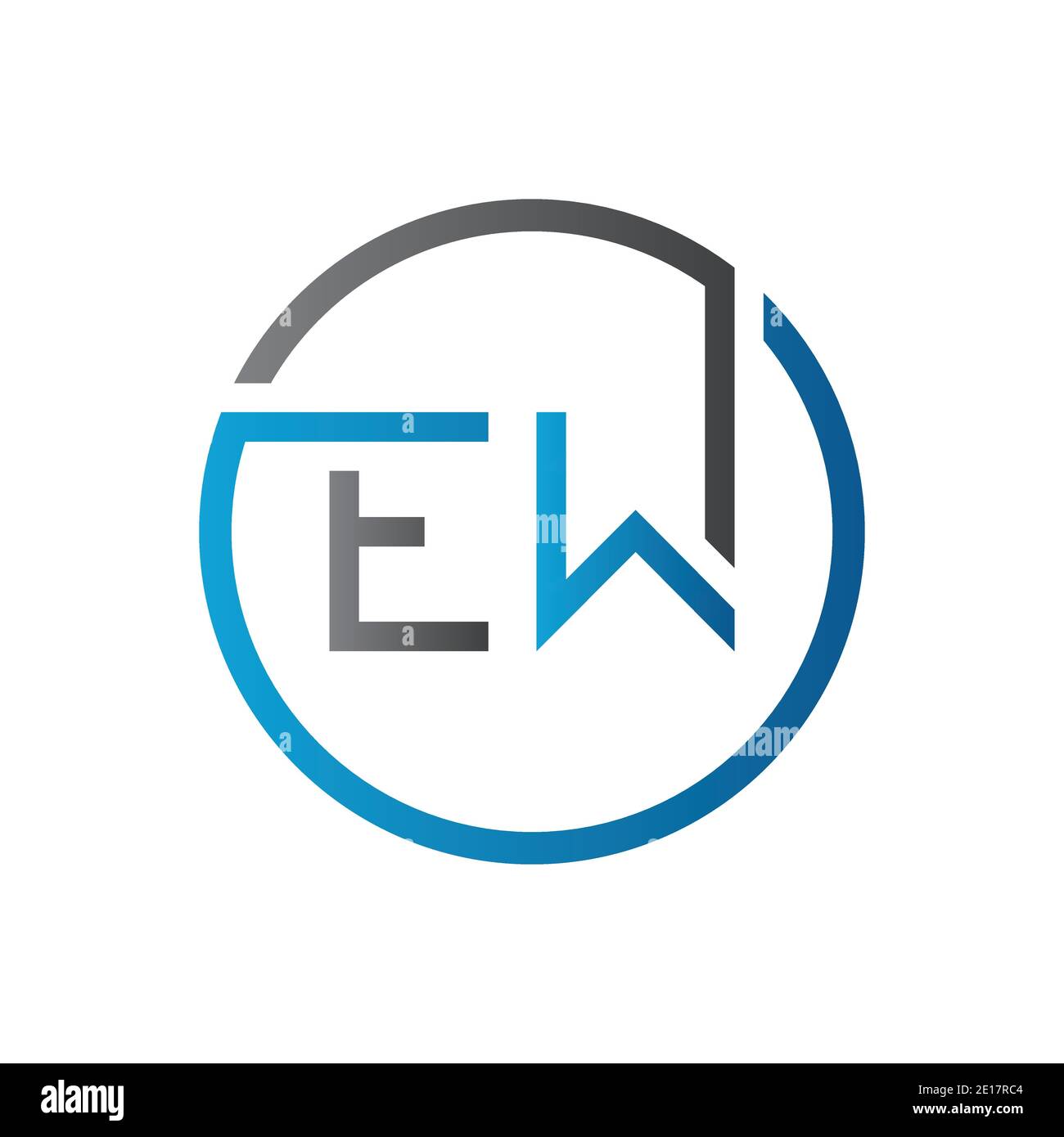 Modèle original de vecteur de typographie de logo de lettre GE. Design du logo Creative Circle Letter EW Illustration de Vecteur
