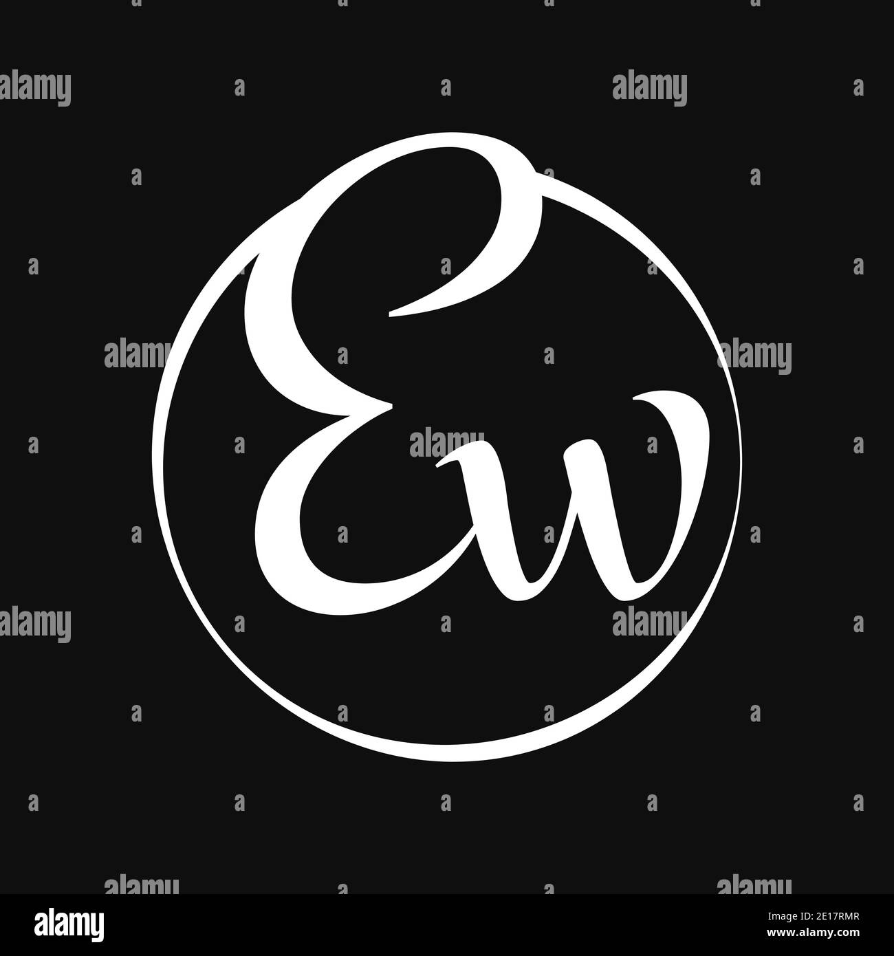 Logo de type lettre de script EW initial avec modèle vectoriel de typographie moderne. Design du logo de la lettre de script créative EW Illustration de Vecteur