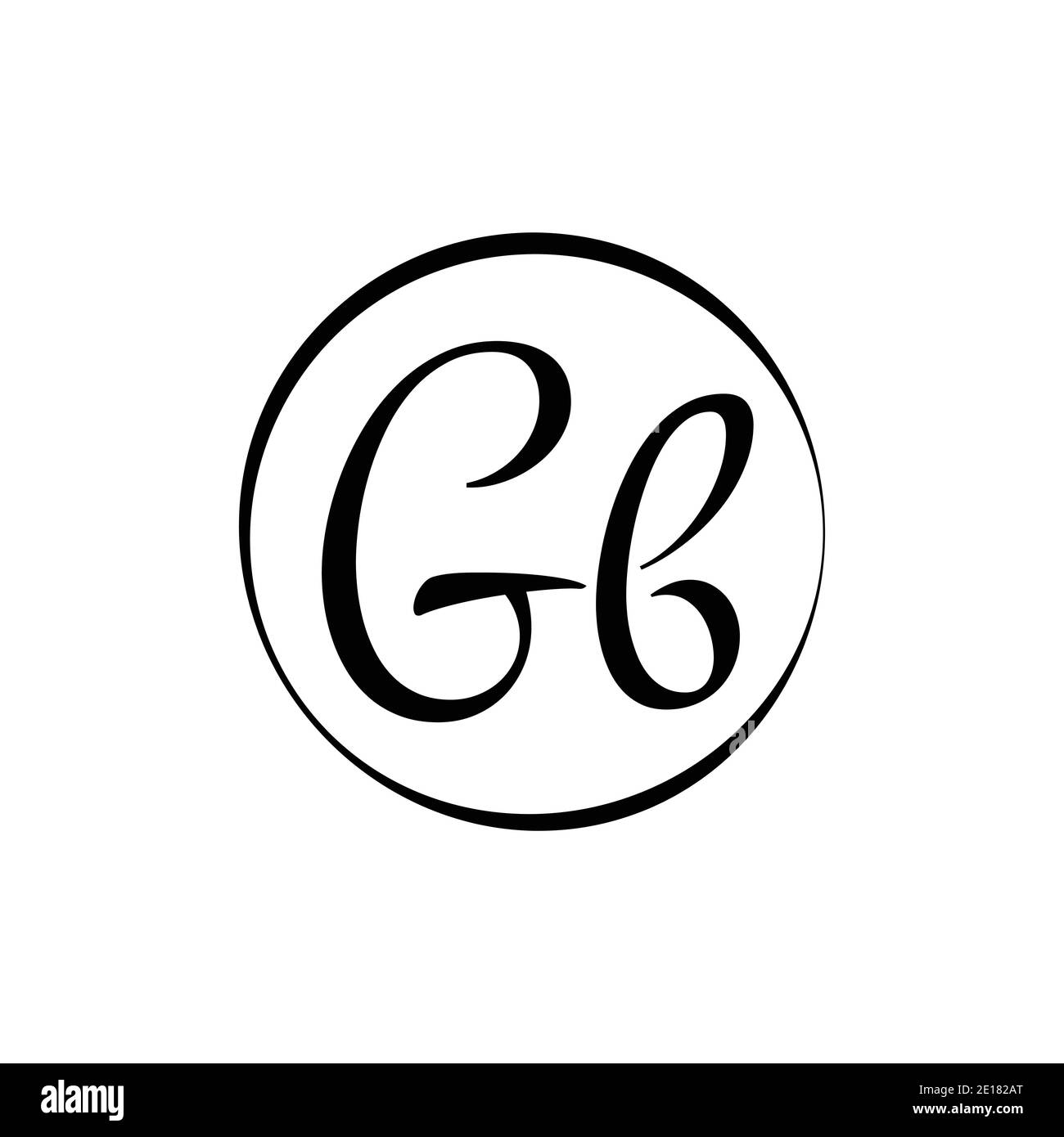 Original GB script Letter logo modèle vectoriel de typographie créative. Design du logo Creative script Letter GB Illustration de Vecteur