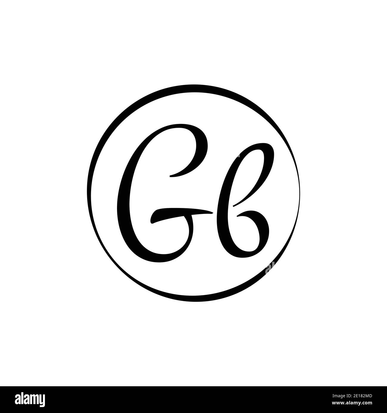Original GB script Letter logo modèle vectoriel de typographie créative. Design du logo Creative script Letter GB Illustration de Vecteur
