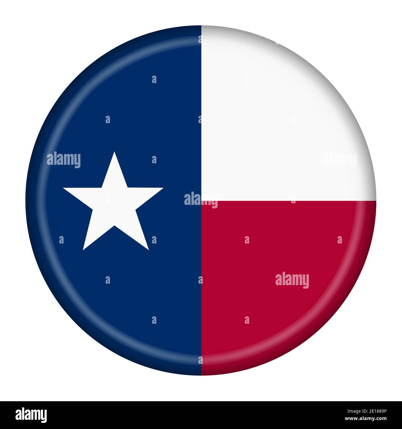 Illustration 3d du bouton drapeau Texas avec masque Banque D'Images