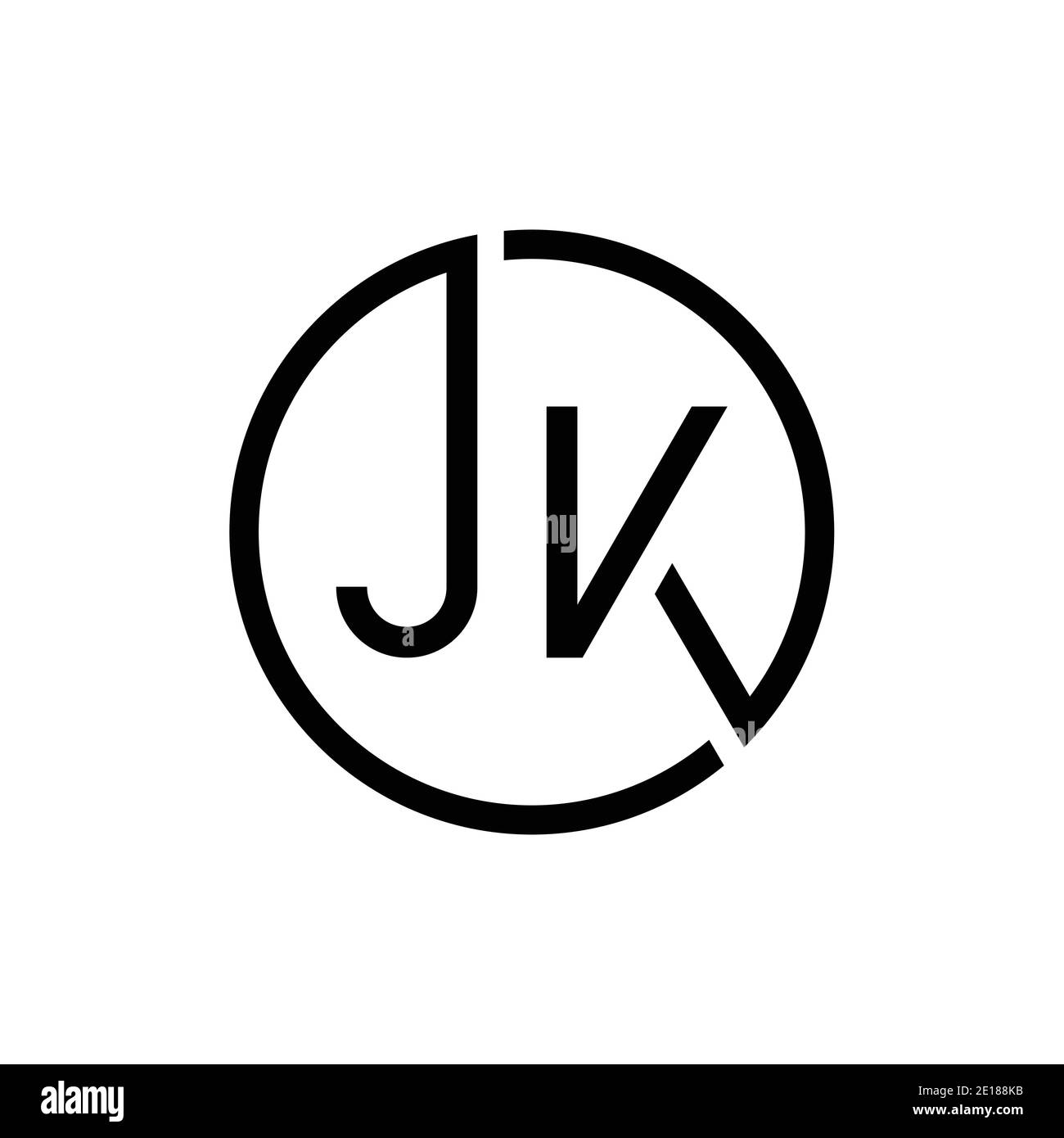 Modèle de vecteur de création de logo JK de la lettre créative. Design du logo JK de la lettre circulaire initiale Illustration de Vecteur