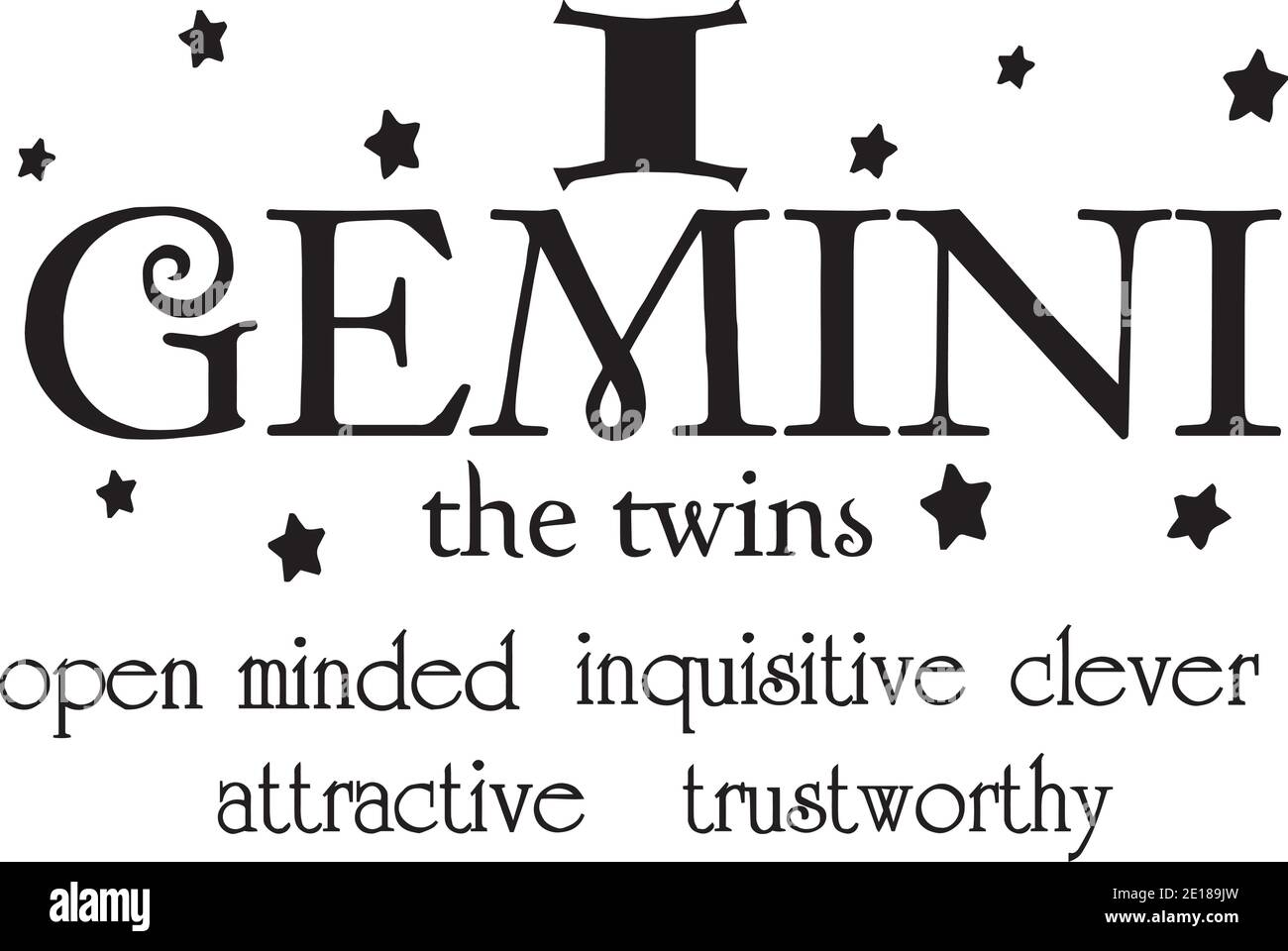 I Gemini Les Jumeaux Logo Signe Inspire Citations Et Motivationnel Typographie Art Lettrage Composition Design Image Vectorielle Stock Alamy