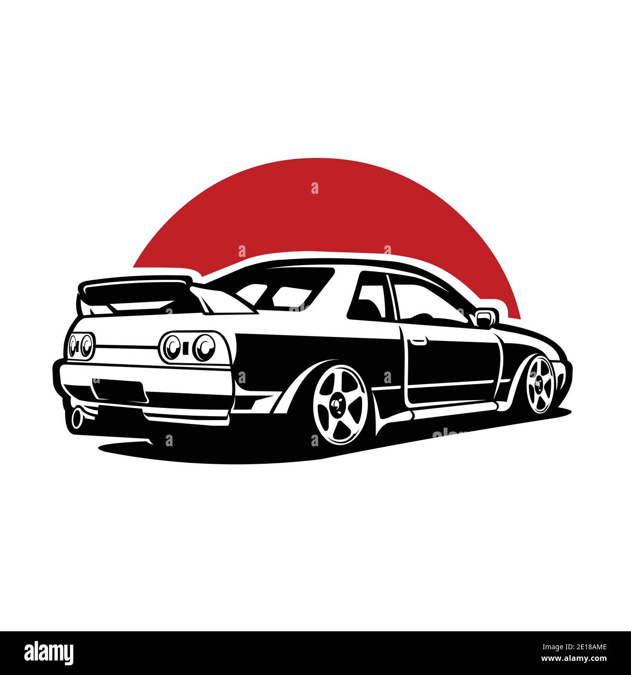 vue arrière du modèle de logo de voiture sport japonaise Illustration de Vecteur vue arrière du modèle de logo de voiture sport japonaise Illustration de Vecteur