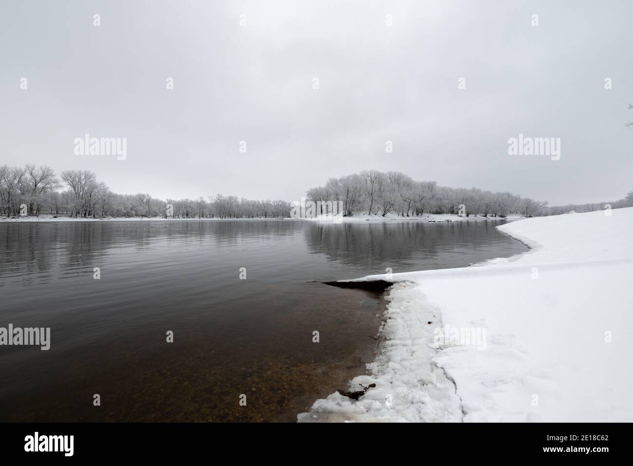 Chute de neige au parc national de Starved Rock Banque D'Images