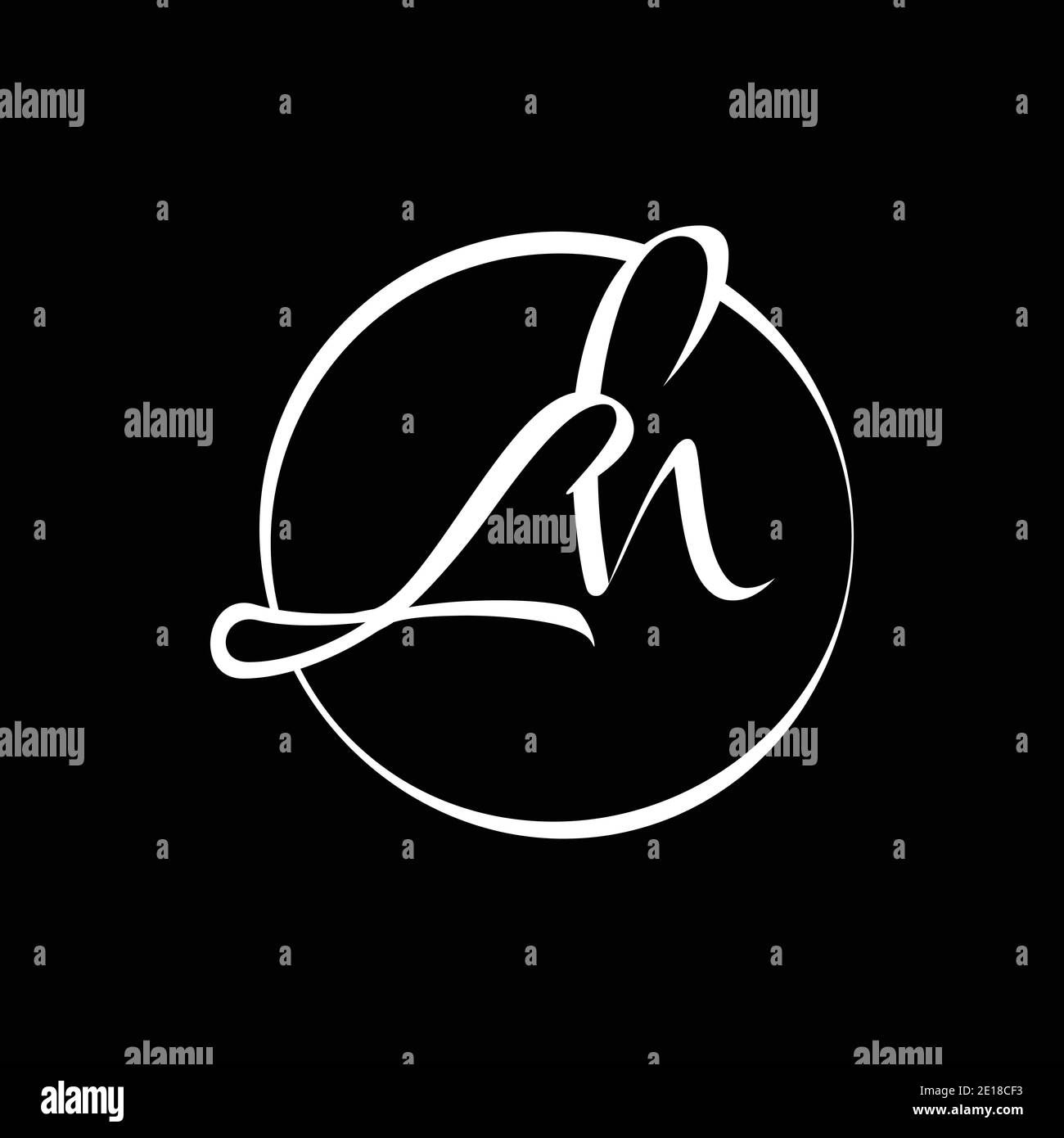 Modèle vectoriel de logo de lettre LH initiale. Lettre de script abstraite logo LH Illustration de Vecteur