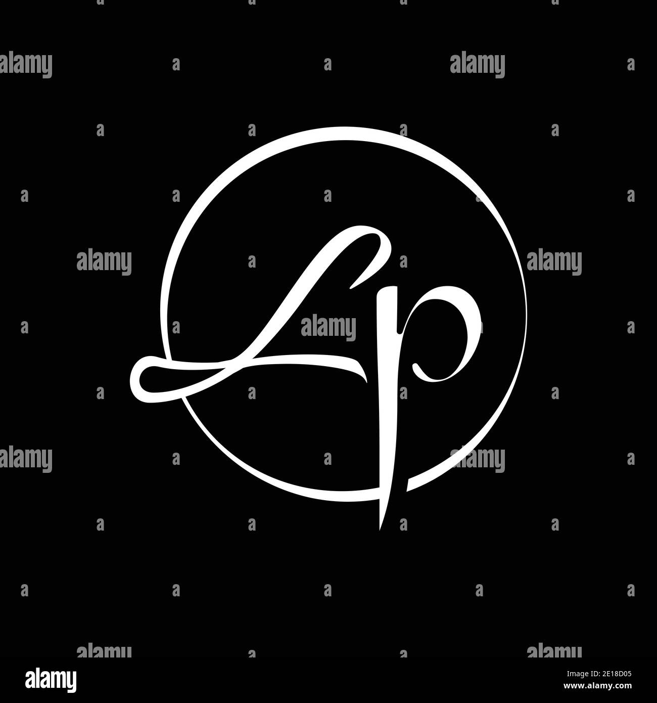 Lp Initials Cursive Logo de lettre lp Banque d'images noir et blanc - Alamy