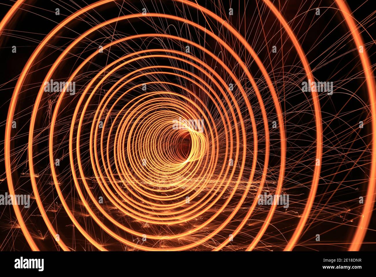 Fire Works tunnel Vision Spiral Banque D'Images