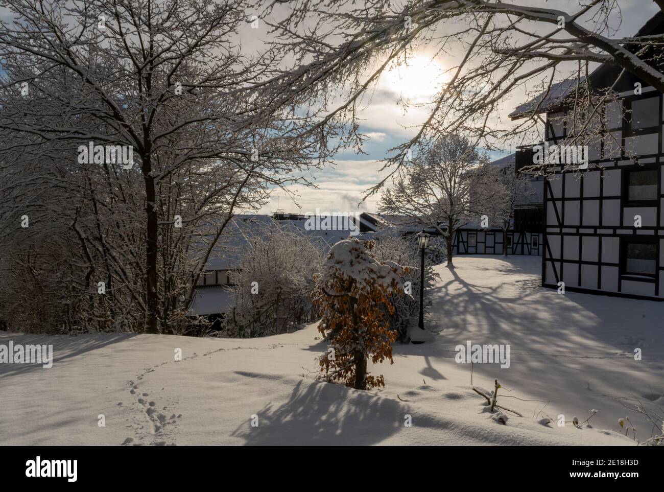 Journée d'hiver à Neuastenberg, Sauerland, Allemagne Banque D'Images