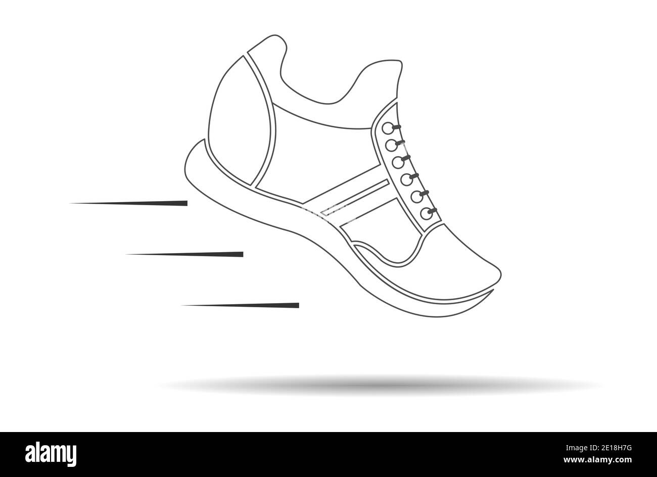 Icône de chaussure, ligne fine, contour vide isolé sur fond blanc, design moderne plat. Illustration du stock Illustration de Vecteur