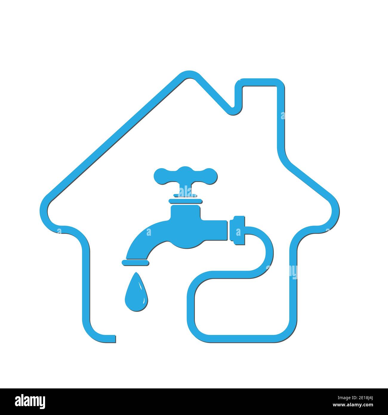 Alimentation en eau, icône d'utilitaire. Illustration de stock vectoriel, style plat Illustration de Vecteur