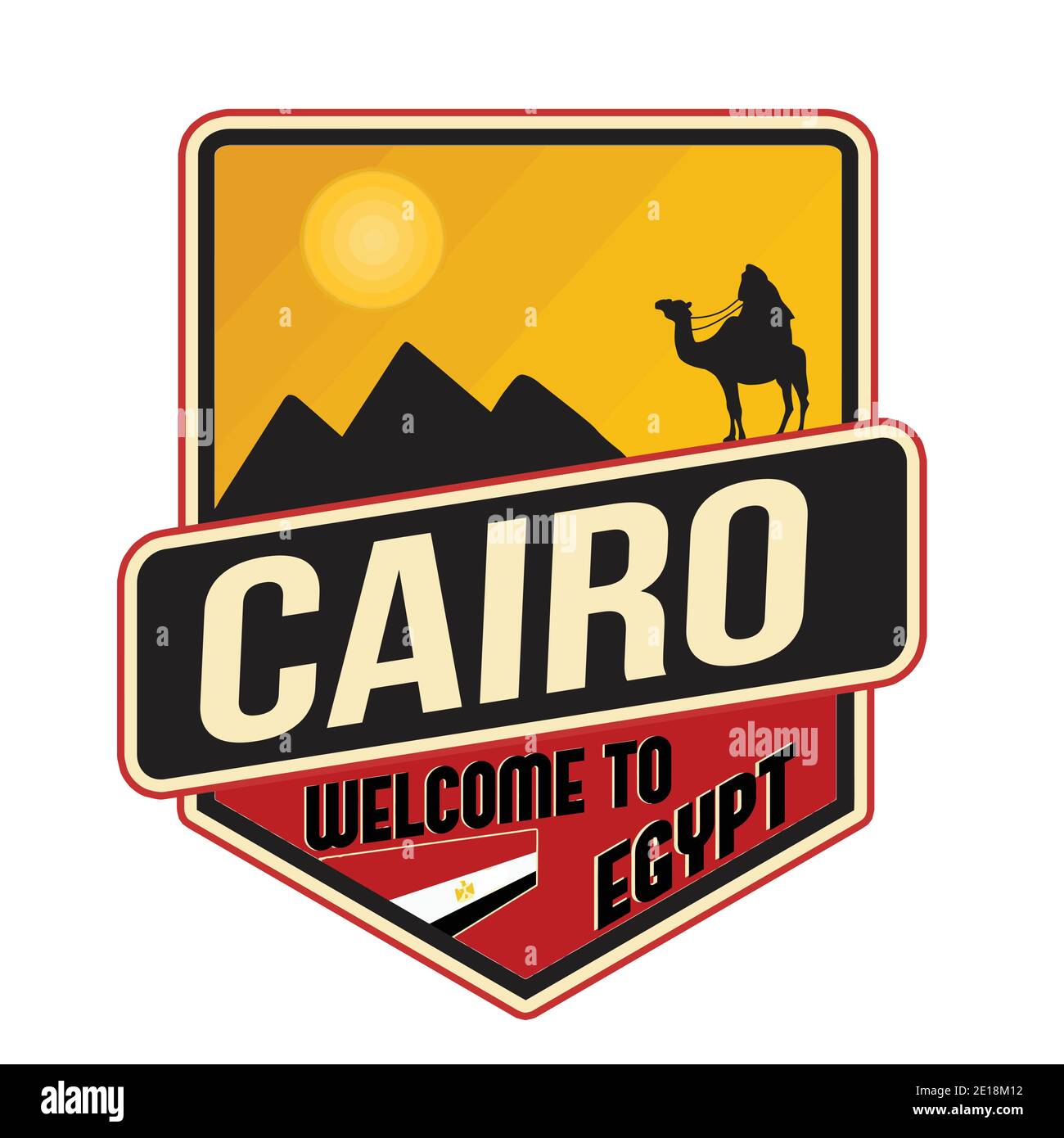 Autocollant de voyage du Caire sur fond blanc, illustration vectorielle Illustration de Vecteur