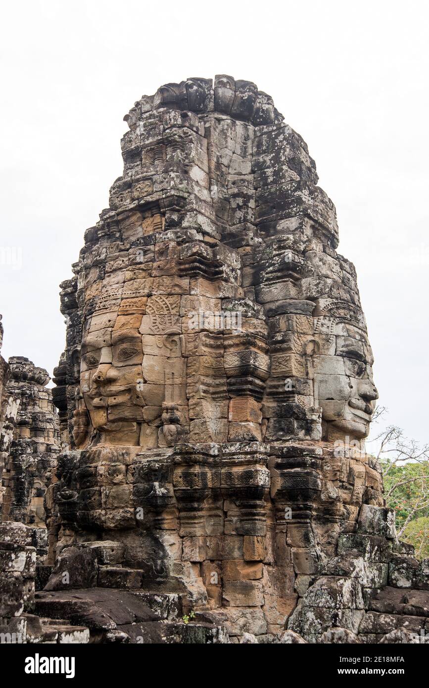 Ruines de l'ancien Angkor Wat à Siem REAB Cambodge Banque D'Images