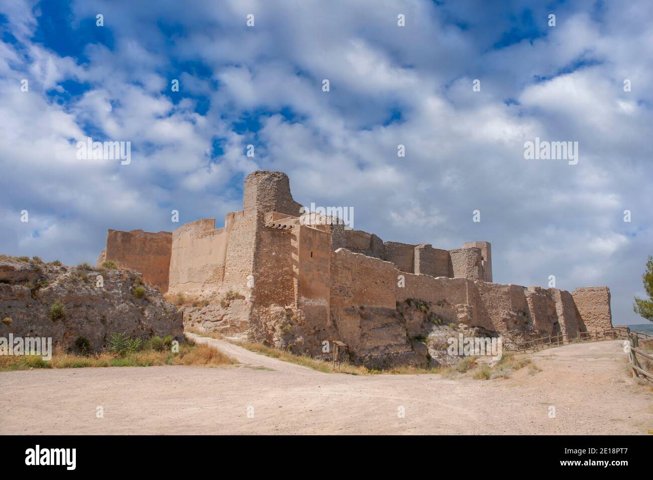 Vestiges de l'ancien château arabe d'Ayud dans la municipalité de Calatayud, province de Saragosse Banque D'Images