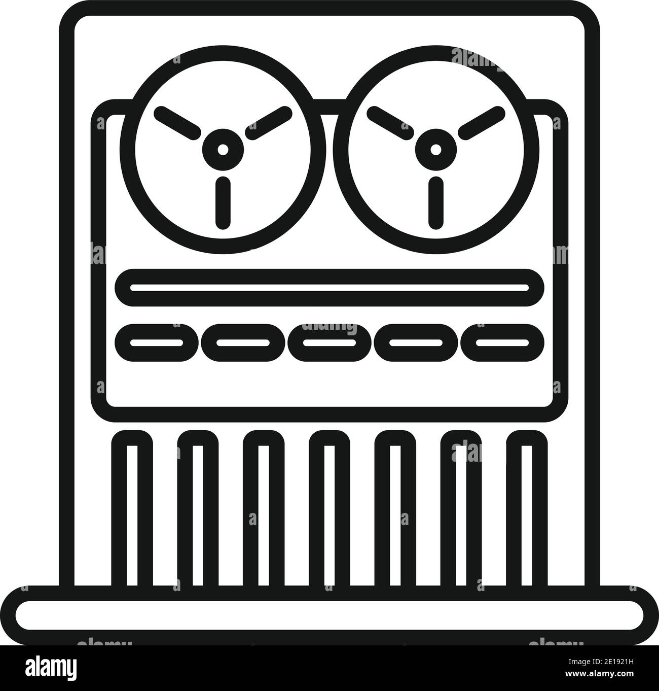 Ancienne icône d'enregistreur vidéo, style de contour Illustration de Vecteur