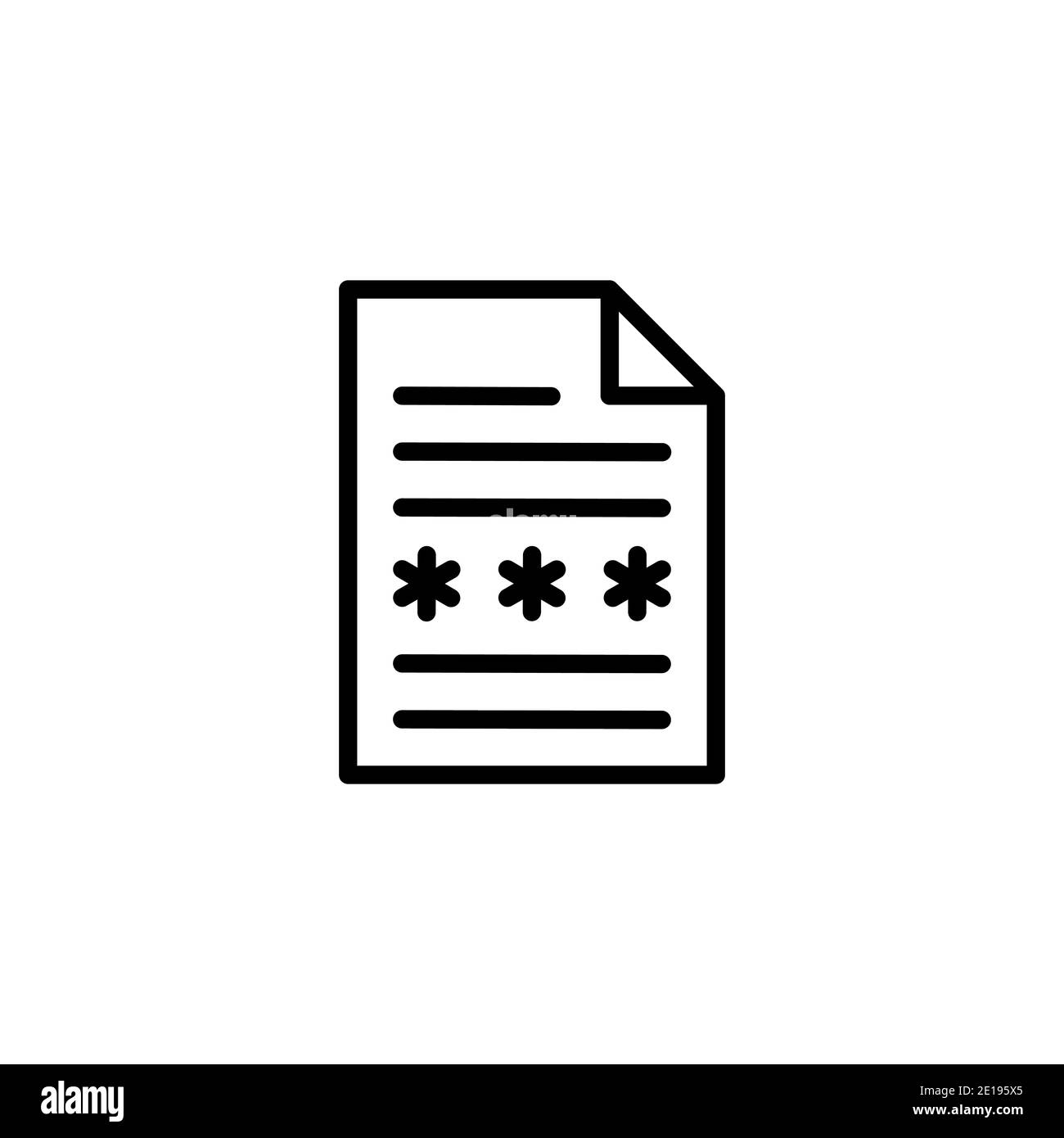 Image de contour de l'icône de fichier sécurisé crypté Illustration de Vecteur