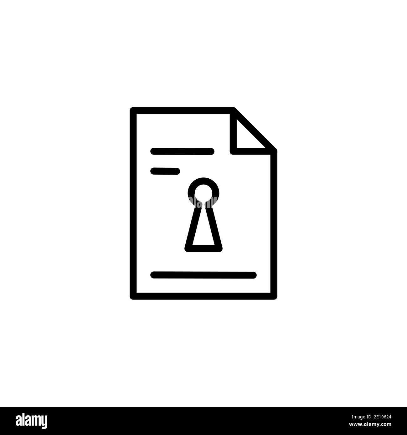 Image de contour de l'icône de fichier sécurisé verrouillé Illustration de Vecteur