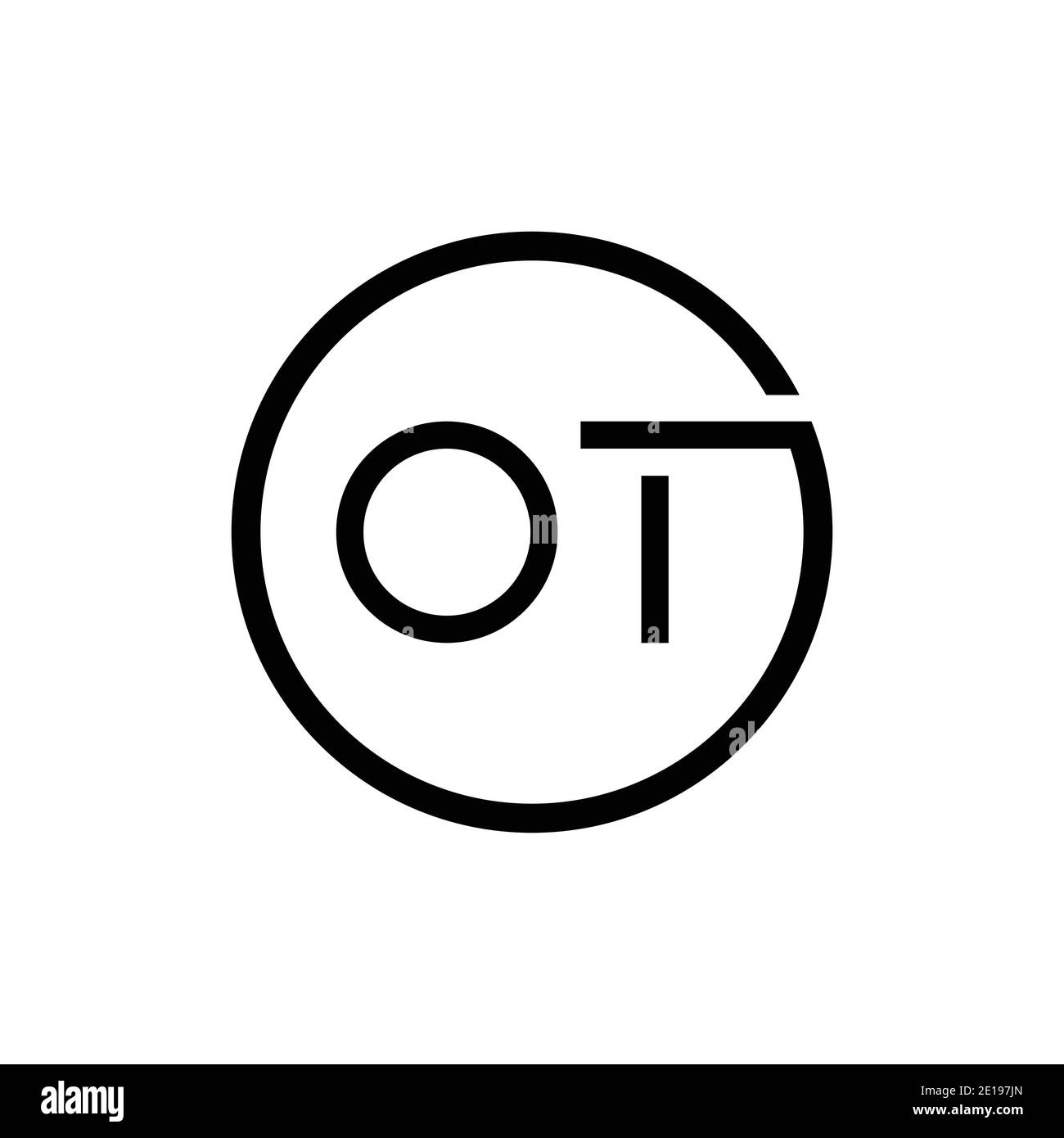 Modèle vectoriel de conception de logo lettre circulaire initiale OT. Logo abstrait lettre OT minimale Illustration de Vecteur