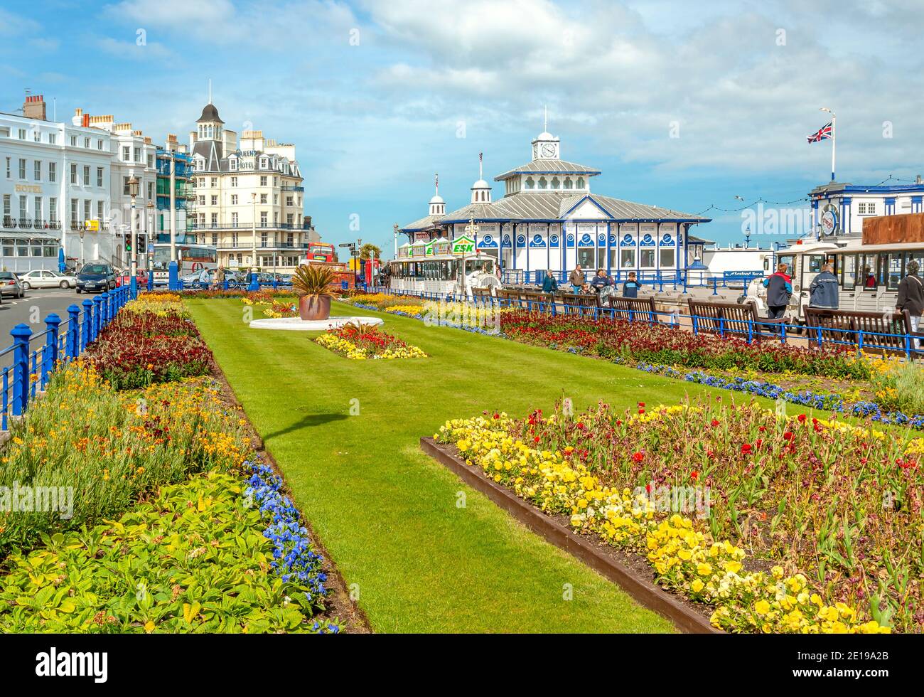 Eastbourne Waterfront and Pier, East Sussex, Angleterre du Sud Banque D'Images