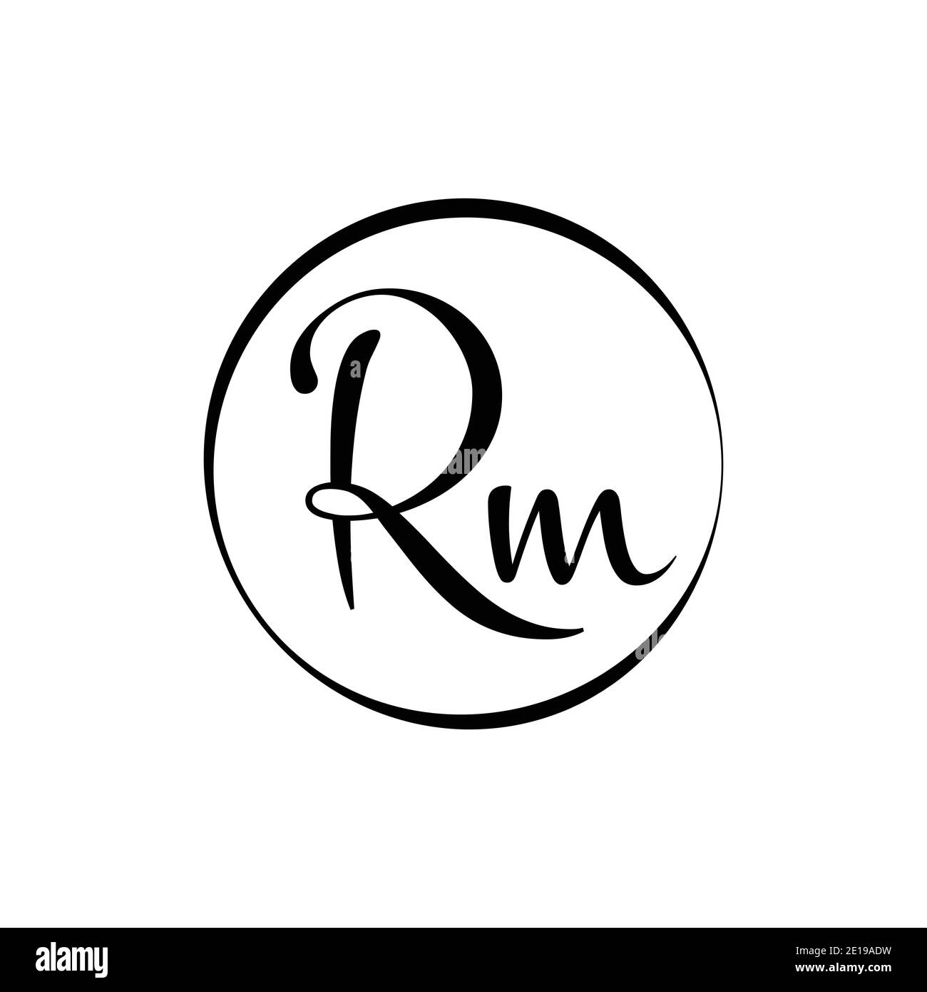 Modèle de vecteur de logo de la lettre initiale du RM. Logo abstrait script Letter RM. Illustration de Vecteur