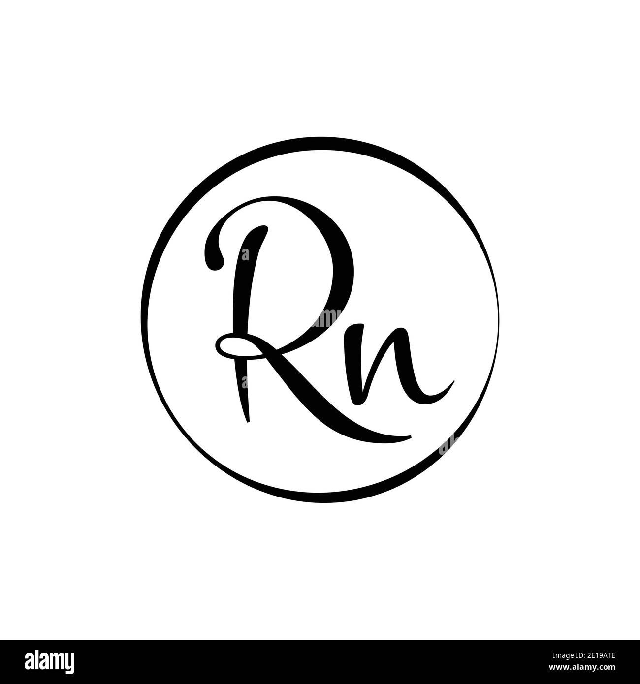 Modèle vectoriel de logo de lettre rn initiale. Logo abstrait lettre rn. Illustration de Vecteur