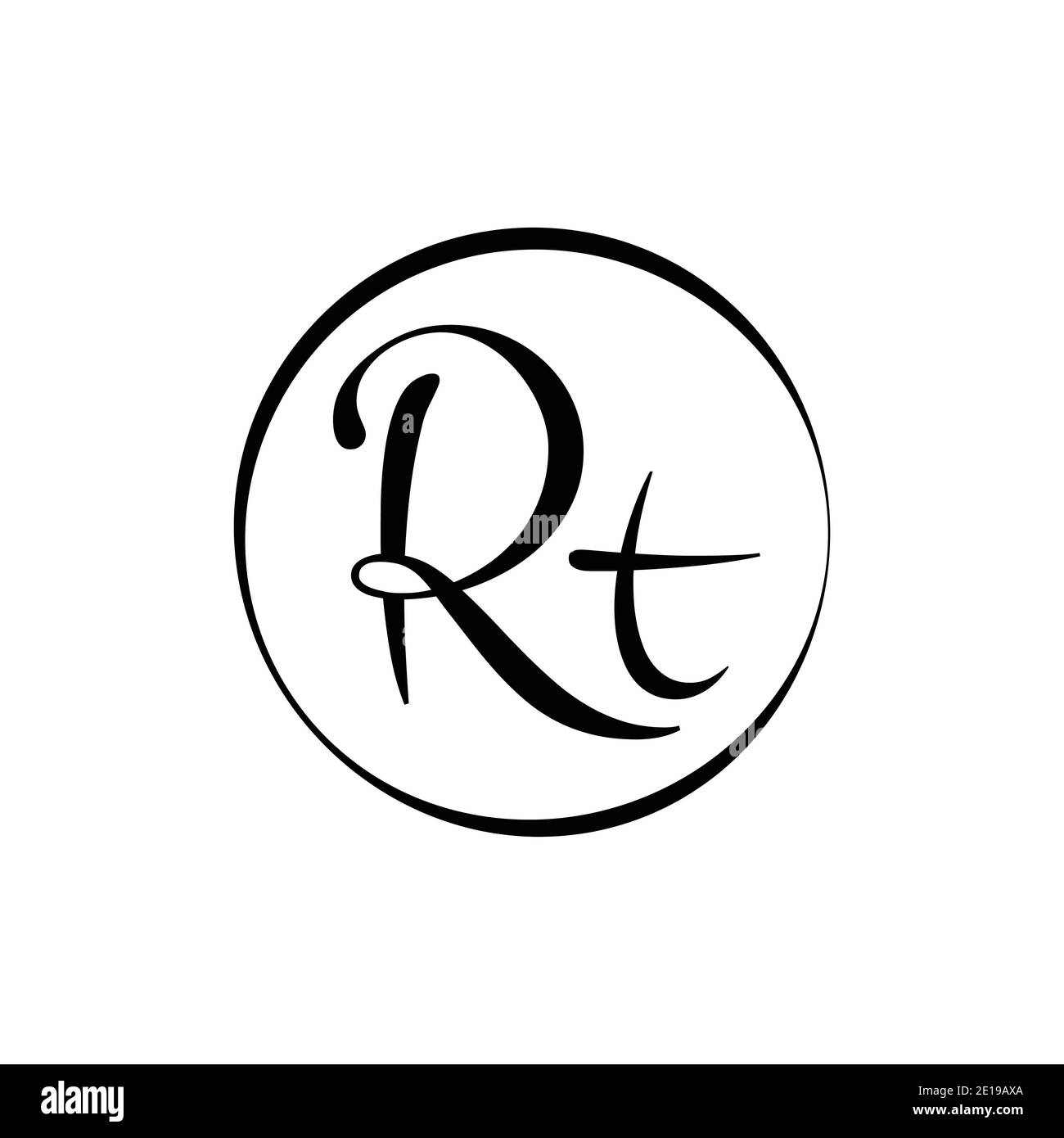 Modèle vectoriel de logo de lettre rt initiale. Logo abstrait lettre rt. Illustration de Vecteur