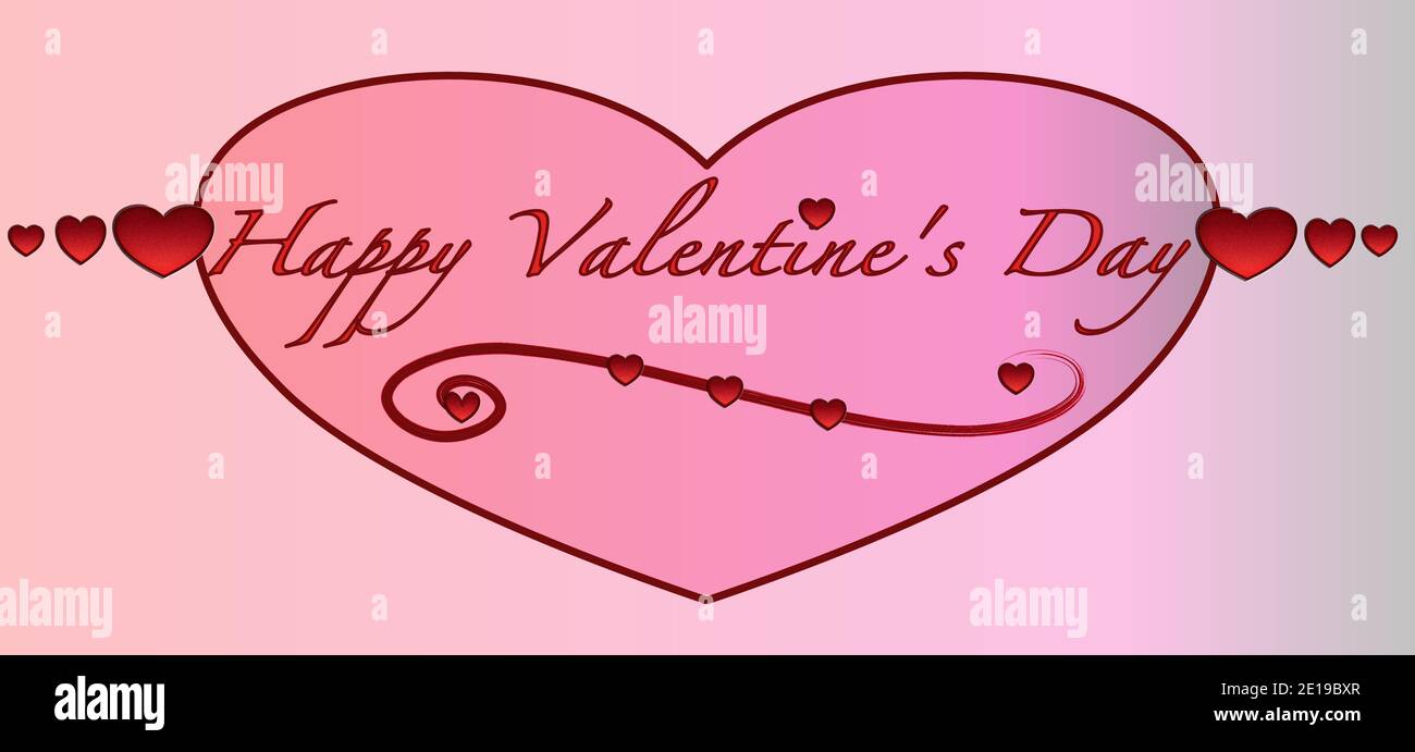 J'adore ! Bonne Saint Valentin en rouge avec fond rose Illustration de Vecteur