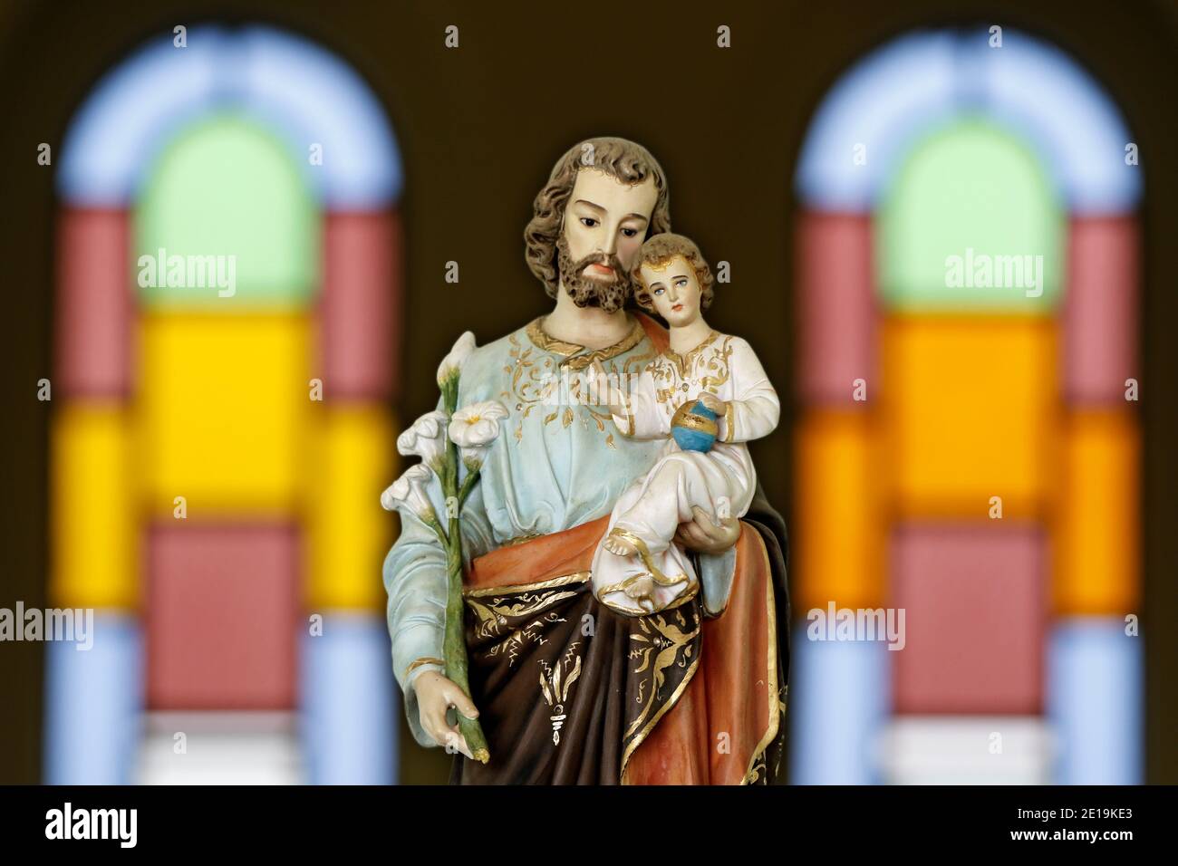 Saint Joseph et l'enfant Jésus de l'Eglise catholique - Sao Jose - Menino Jesus - St Joseph Banque D'Images