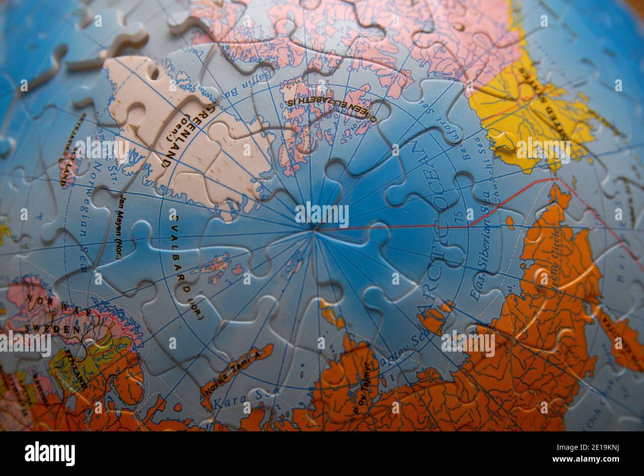 Détail d'un Globe/carte. Jigsaw détail. Banque D'Images