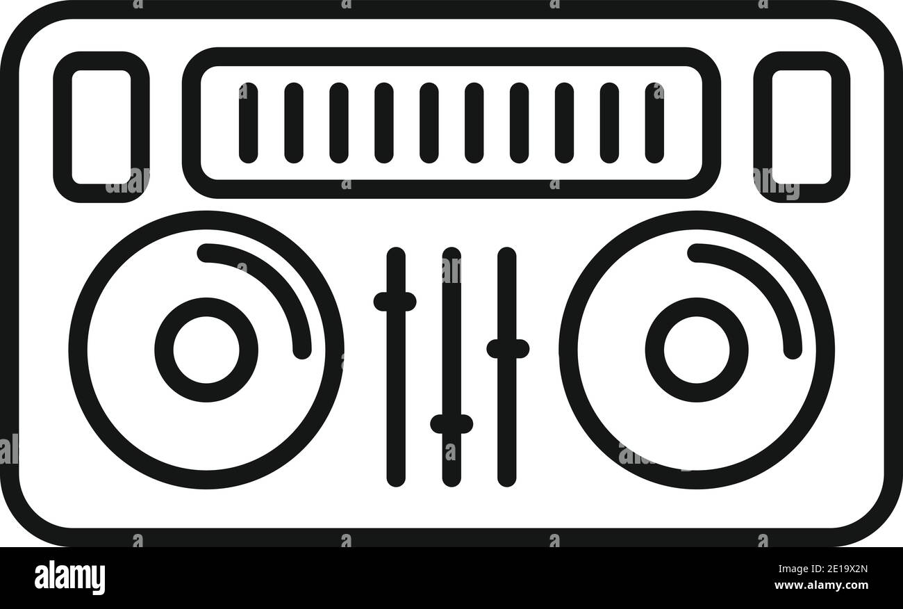 Icône DJ Deck, style de contour Illustration de Vecteur