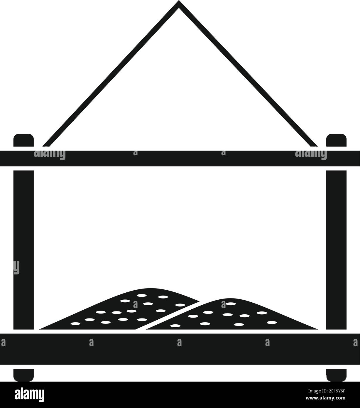 Icône de nourrisseurs d'oiseaux de grains, style simple Illustration de Vecteur