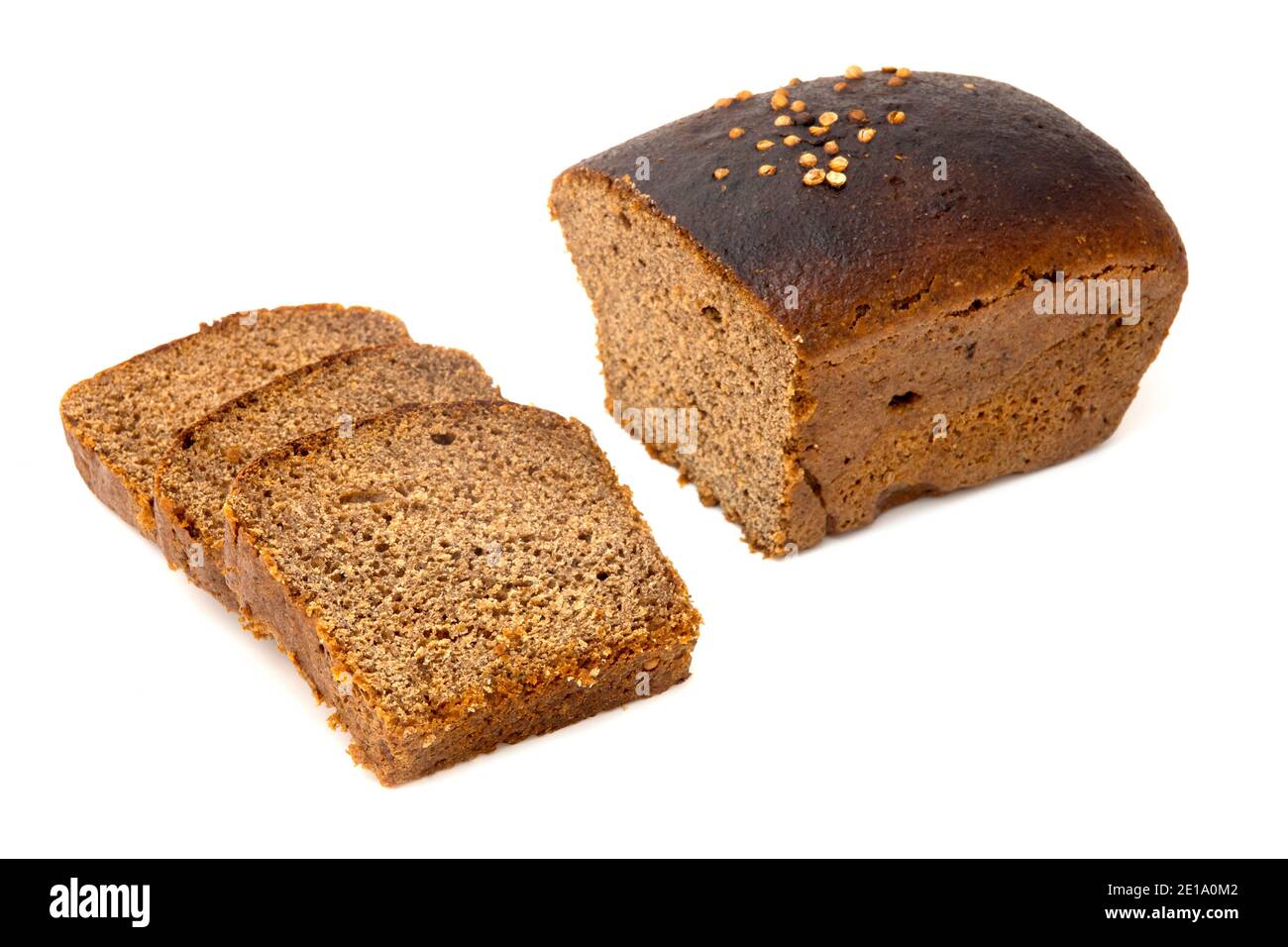 Le pain Borodinsky est un pain de seigle brun foncé de levain Origine russe Banque D'Images