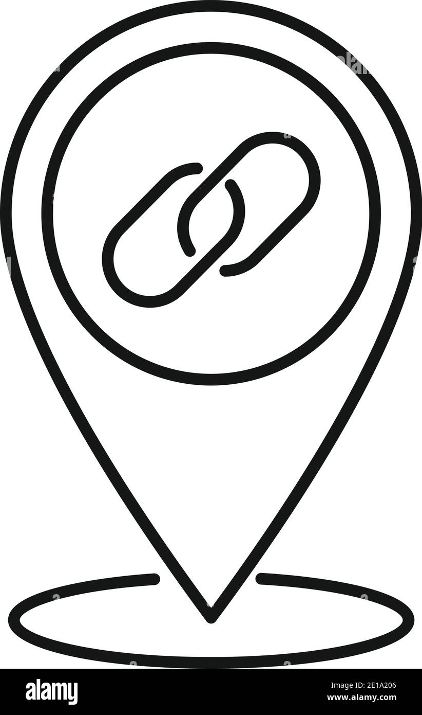 Icône de schéma de broches de stratégie de liaison arrière, style de contour Illustration de Vecteur