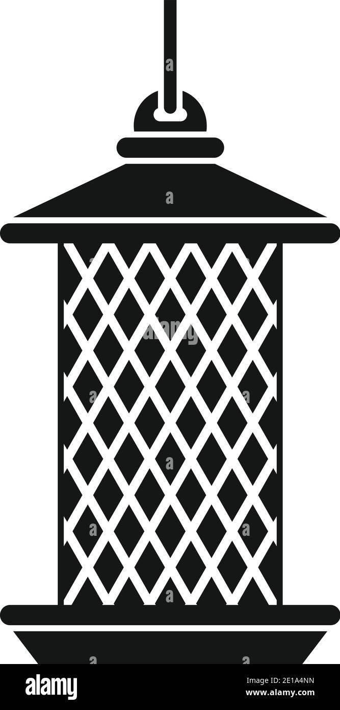 Icône de mangeoires d'oiseau cylindrique, style simple Illustration de Vecteur