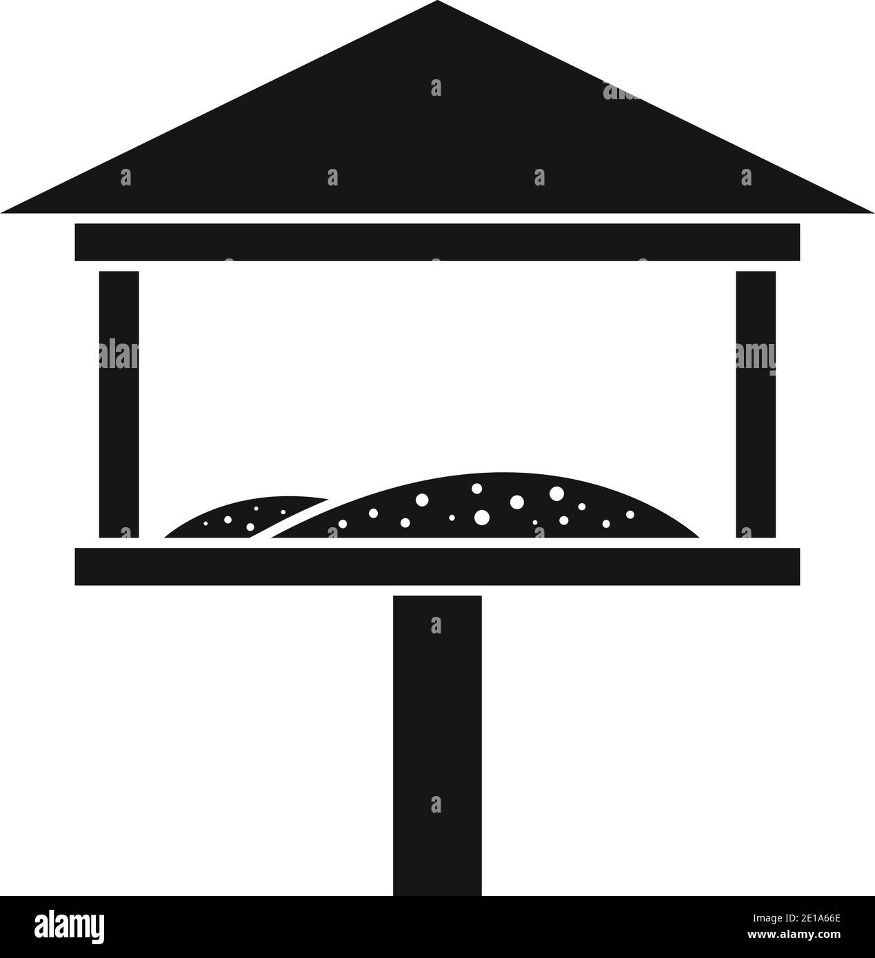Couvrir l'icône des mangeoires à oiseaux, style simple Illustration de Vecteur