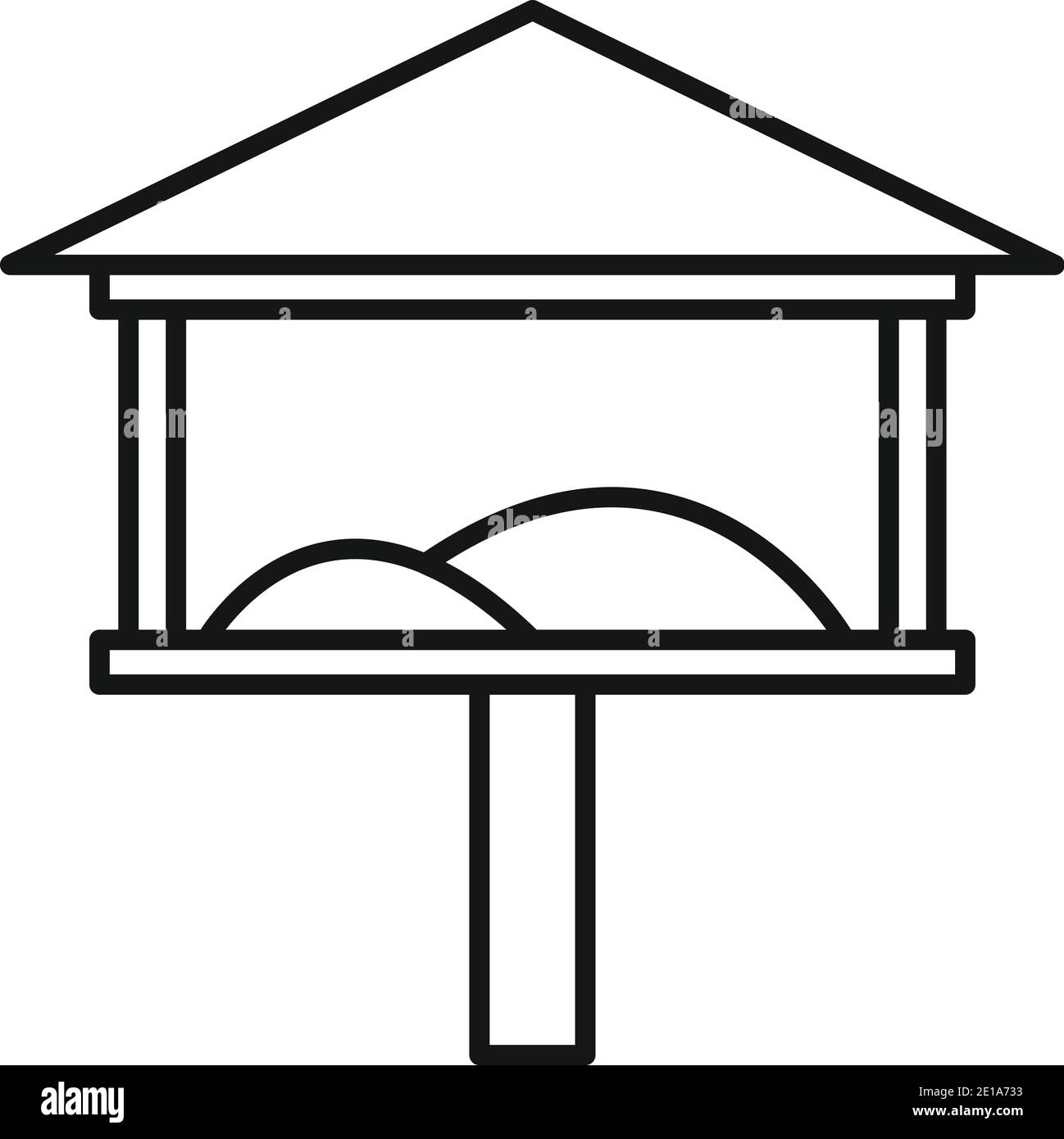 Icône des mangeoires à oiseaux de couverture, style de contour Illustration de Vecteur