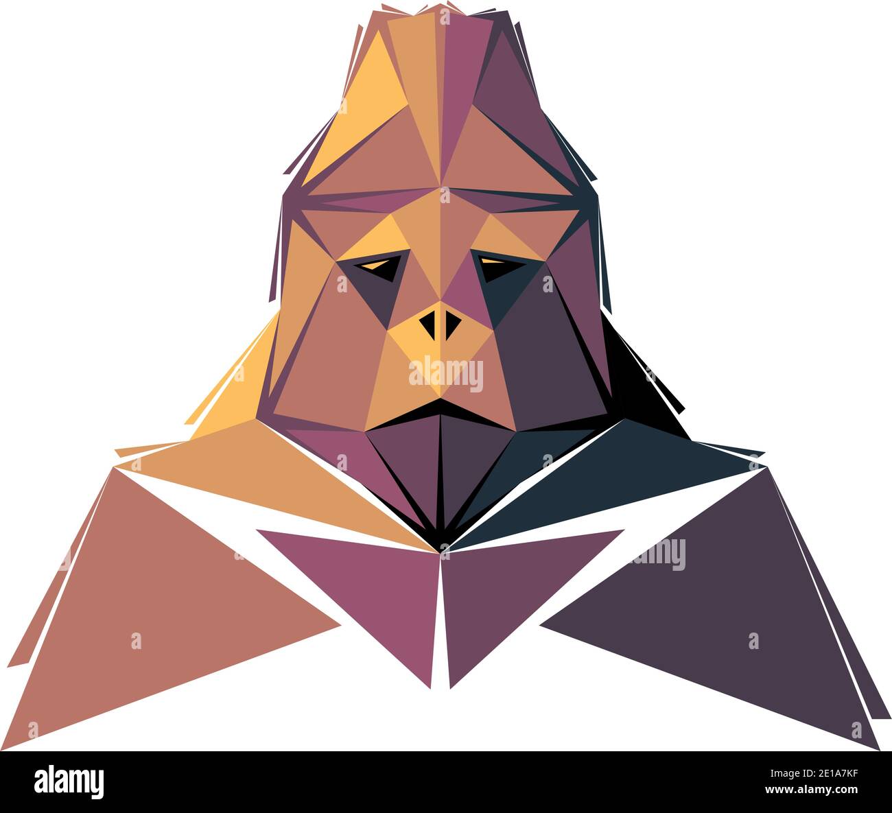 Singe vectoriel de style poly bas Illustration de Vecteur