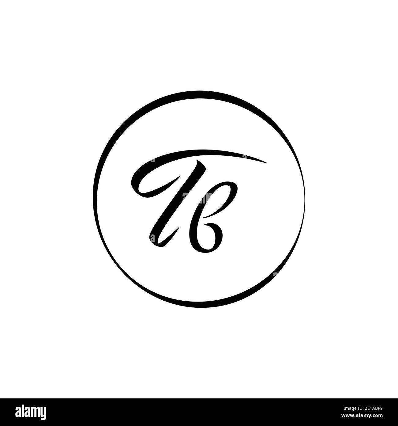 Modèle vectoriel de logo de lettre TB initiale. Résumé lettre de script TB logo Design Illustration de Vecteur