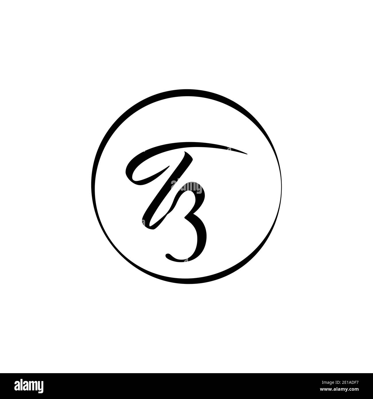 Modèle vectoriel de logo de la lettre TZ initiale. Résumé lettre de script logo TZ Design Illustration de Vecteur